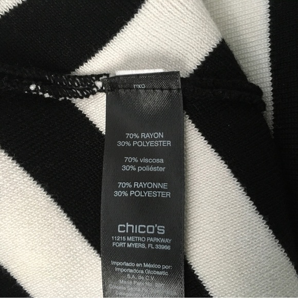 Chico’s Travelers Striped Sweater Duster Black and White - Picture 6 of 9